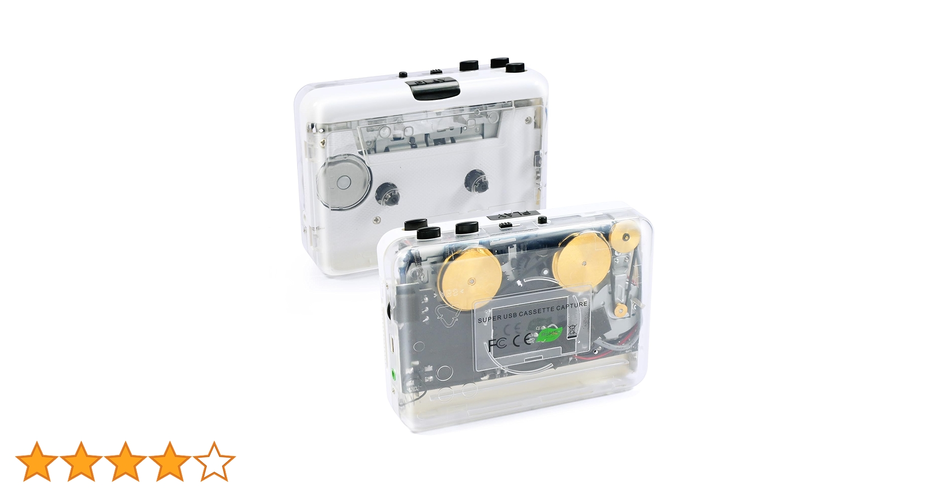 Amazon.co.jp: 自動リバース&クリアステレオカセットプレーヤー、内蔵